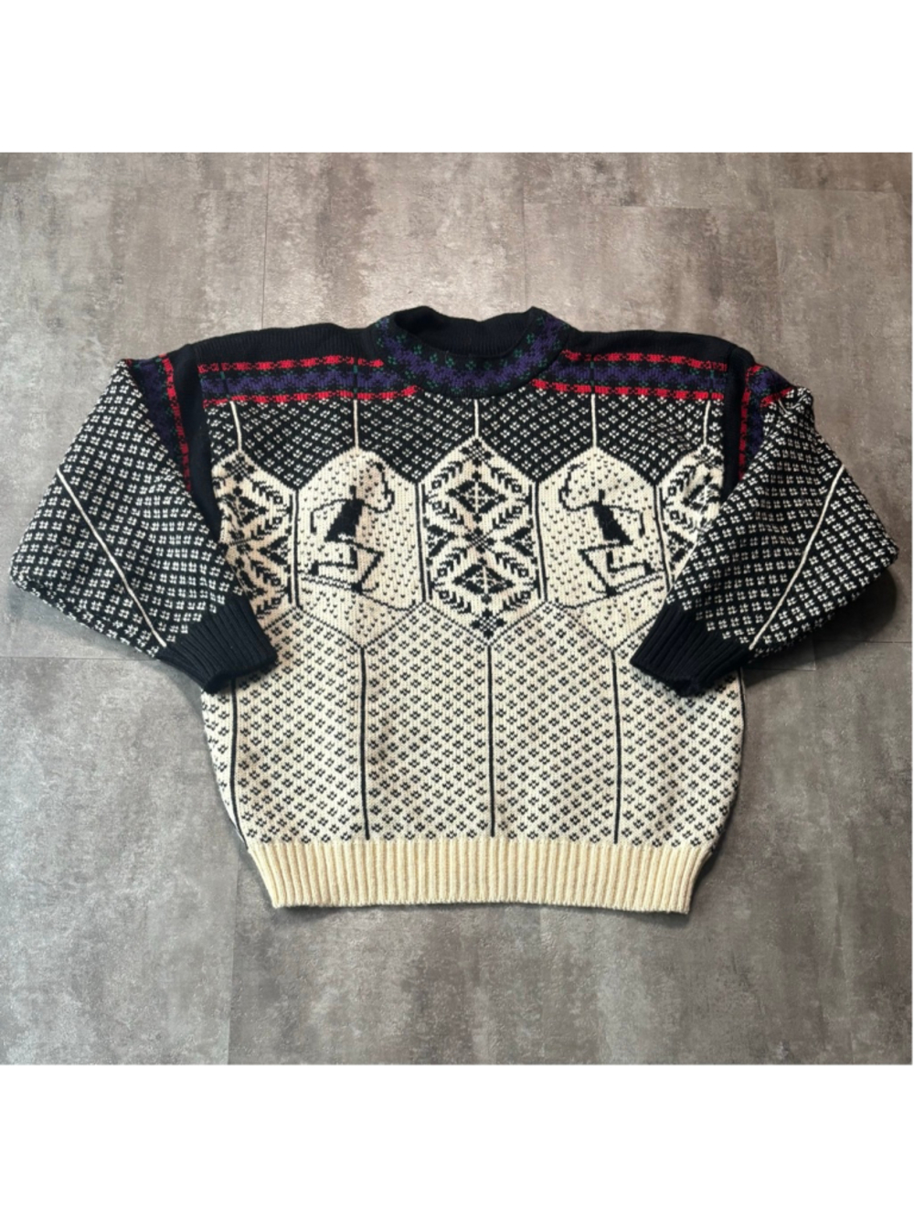Vintage Skjaeveland of Norway Pure New Wool Skiing Sweater Mens XL